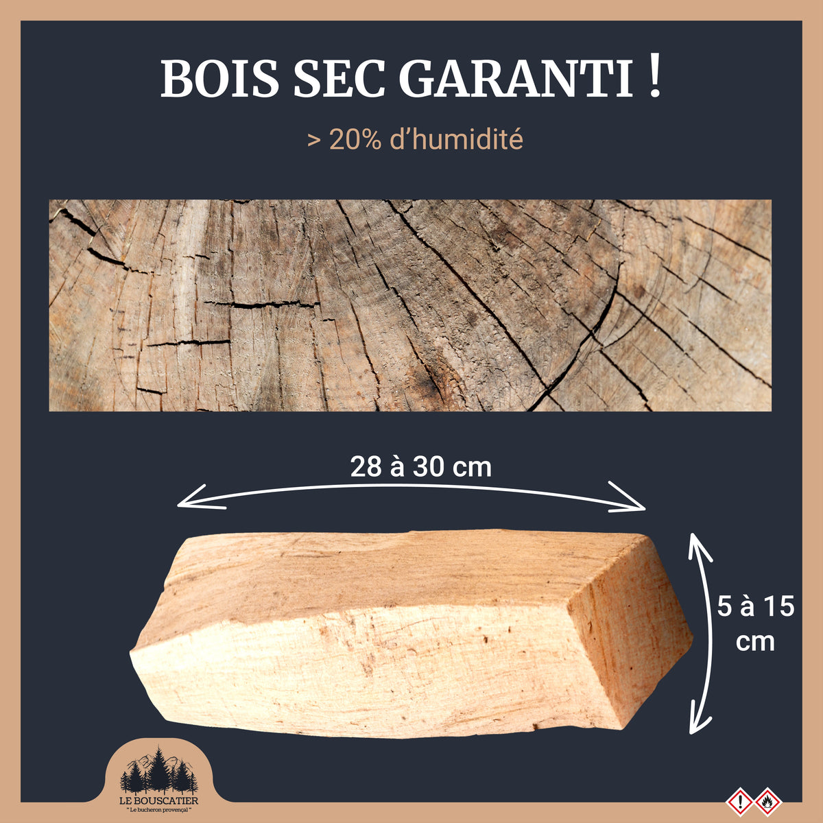 2,1m3 = 3 stères en 30cm - Bois de Chauffage extra sec - chêne / hêtre / châtaignier