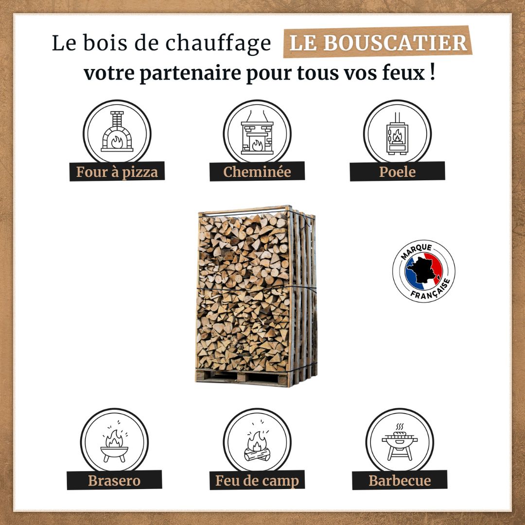 2,1m3 = 3 stères en 30cm - Bois de Chauffage extra sec - chêne / hêtre / châtaignier