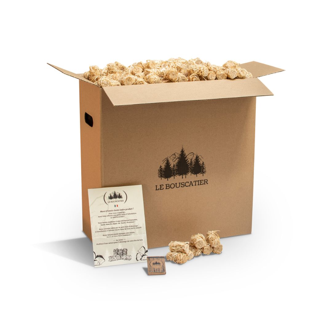 Allumes-feu en laine de bois pour barbecue et brasero