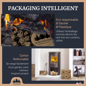 cupcake allumes-feu premium en sciure de bois pour barbecue et brasero