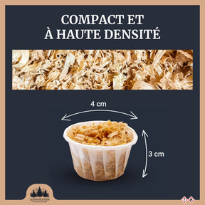 50/60u cupcake allumes-feu premium en sciure de bois 100% naturel pour barbecue et brasero