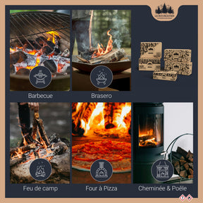 100/120u cupcake allumes-feu premium en sciure de bois 100% naturel pour barbecue et brasero