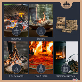 Allumes-feu en laine de bois pour barbecue et brasero