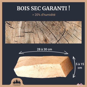 1m3 = 1,5 stères en 30cm - Bois de Chauffage extra sec - chêne / hêtre / châtaignier