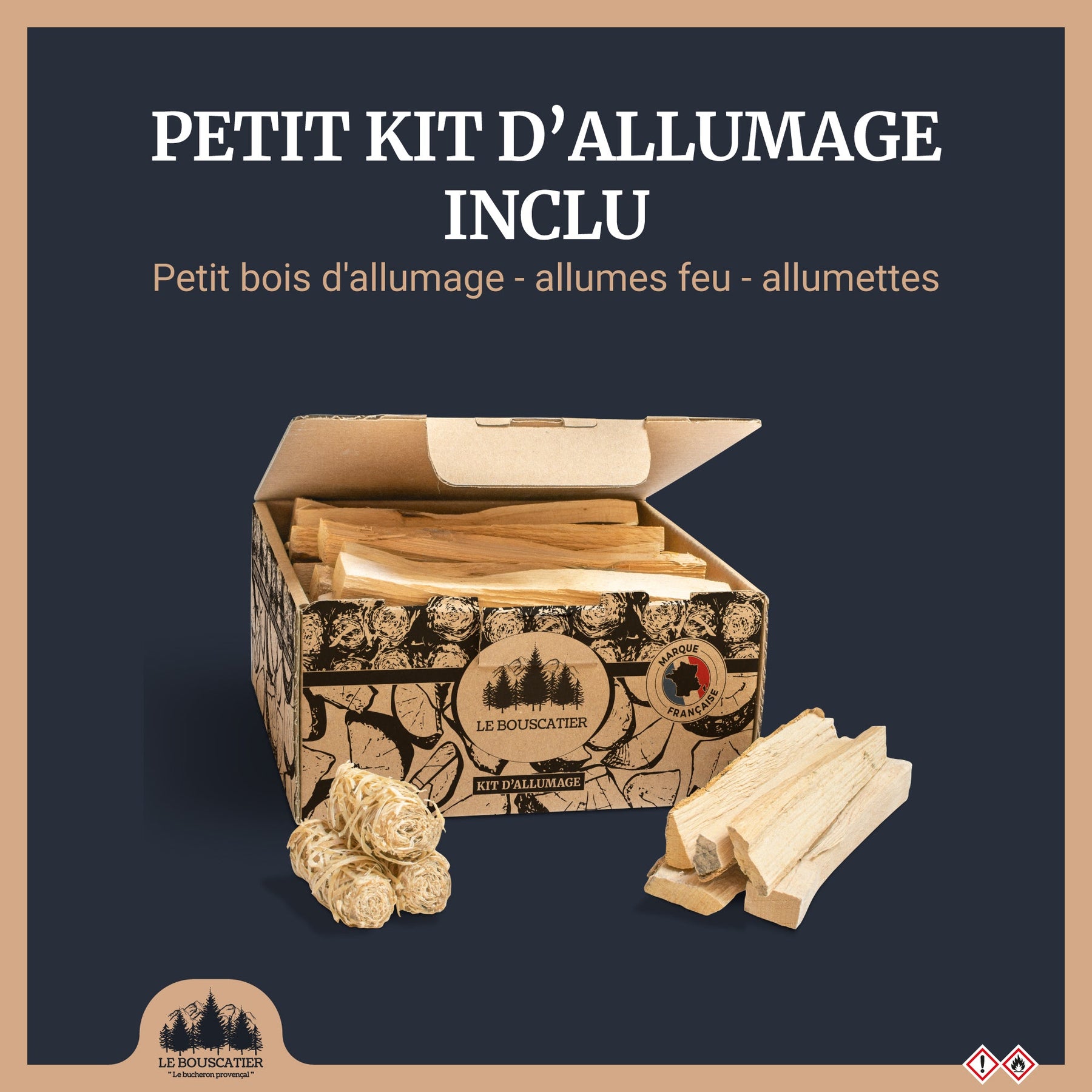 PACK - Brasero Lou Bouscarian + tablier + paire de gants + bois d'allumage + allume-feu